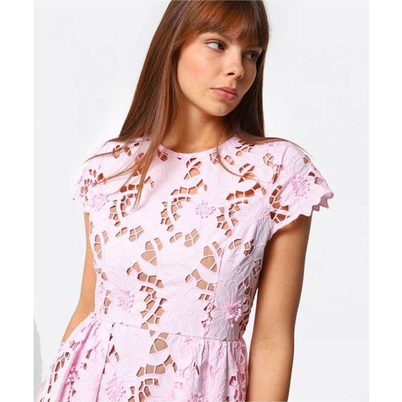 Self-Portrait Dresses & Skirts - Self Portrait Guipure Lace Midi Dress in Light Pink US 10
